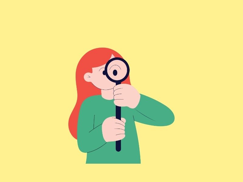 検索やSEOをイメージした虫眼鏡のイラスト