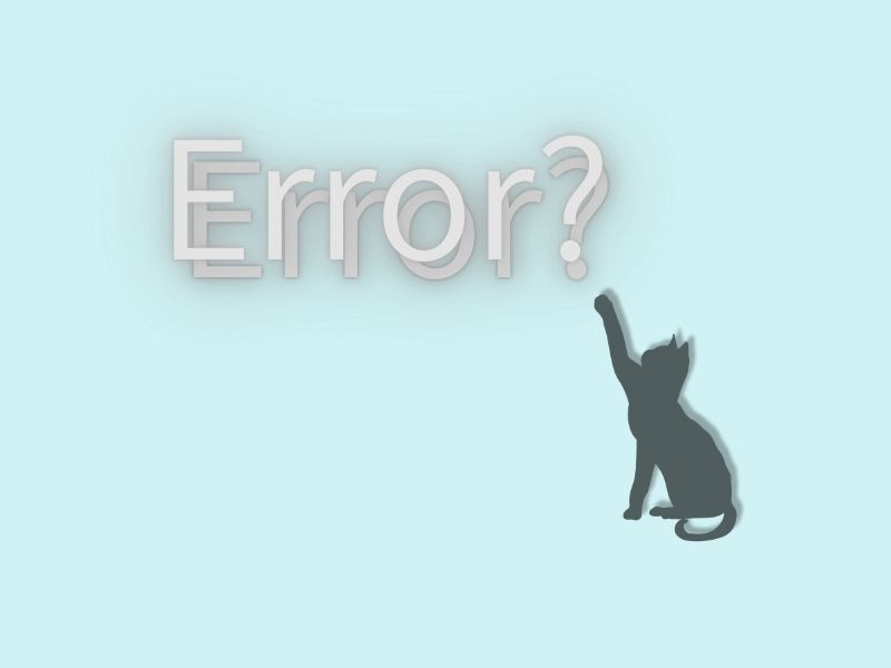 AIのハレーションを象徴する二重に見えるErrorの文字と猫のシルエットのイラスト。

