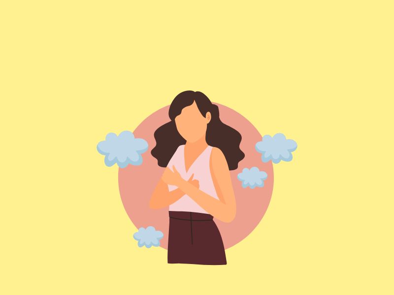 深呼吸する人物イラスト