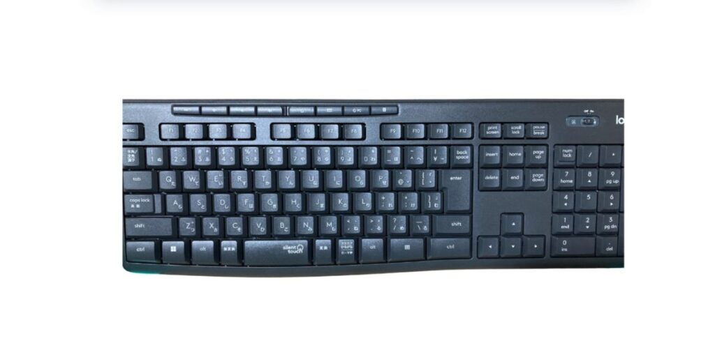 ロジクールK295GP静音キーボードの実物写真(グラファイトカラー)