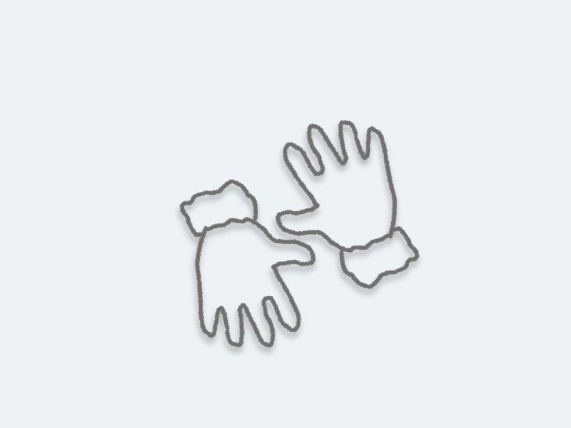冬のウォーキング用に使いやすい薄手の手袋のイラスト