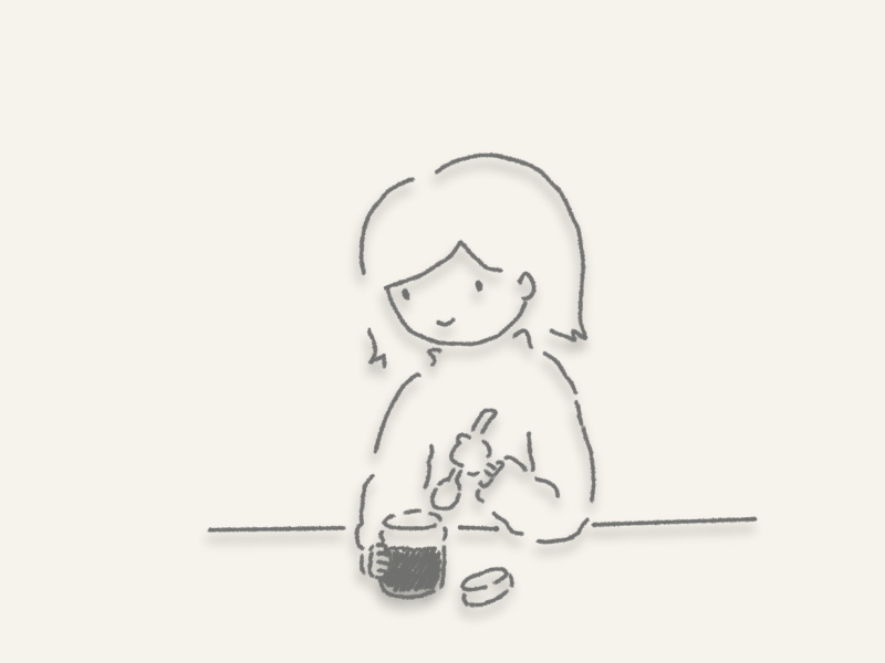 しょうゆと麹を混ぜ合わせているしょうゆ麹の作り方イラスト|発酵調味料の簡単な工程