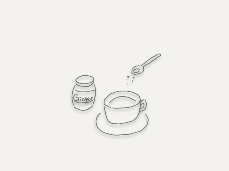 紅茶にショウガパウダーを入れて温まる様子