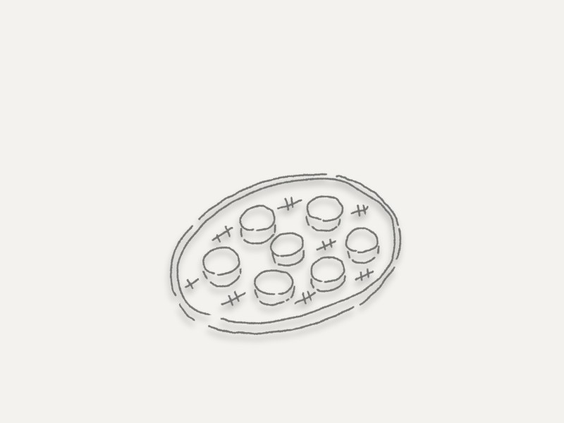 輪切り大根をざるに並べて、日当たりのよいベランダで干しているイラスト