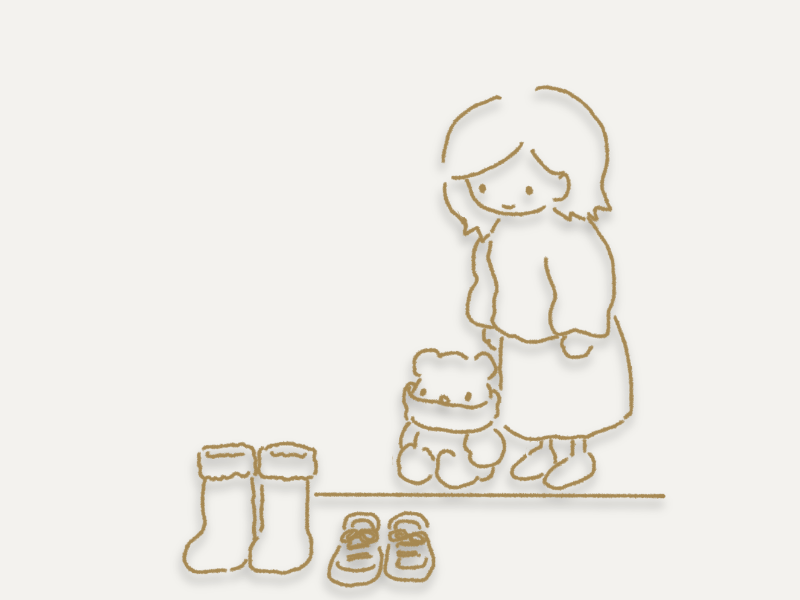 雨水の意味を考え、春の準備を整えるイラスト