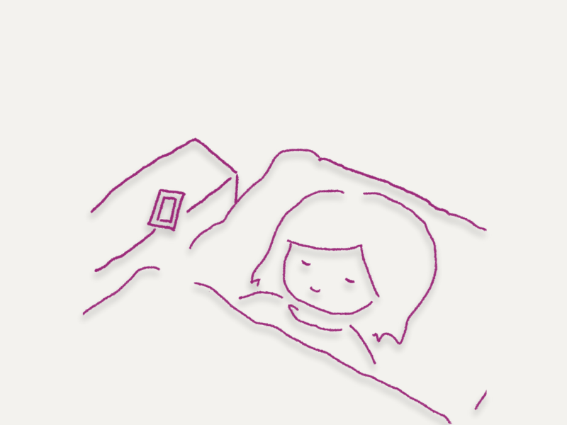 リラックスして横になっている様子のイラスト