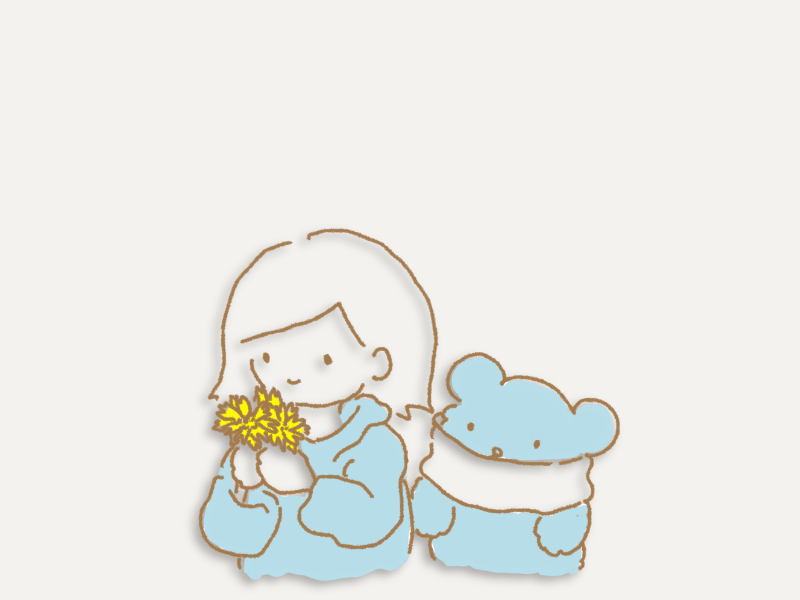 フクジュソウの花言葉をイメージした手描きイラスト
