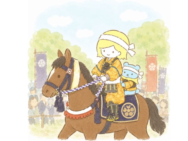 相馬野馬追をイメージした騎馬武者のイラスト