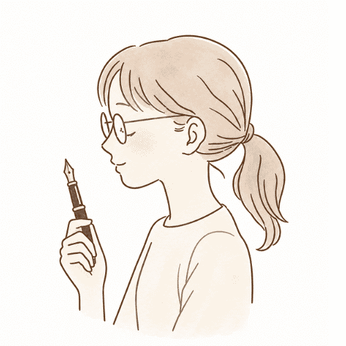 ブログを書いているネリネのイラスト
